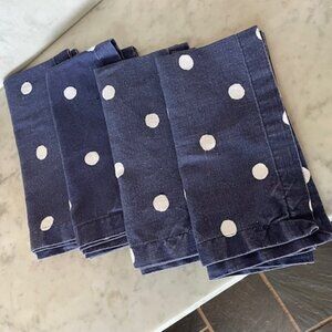 KATE SPADE Charlotte Street Napkins Navy White Polka Dot 4